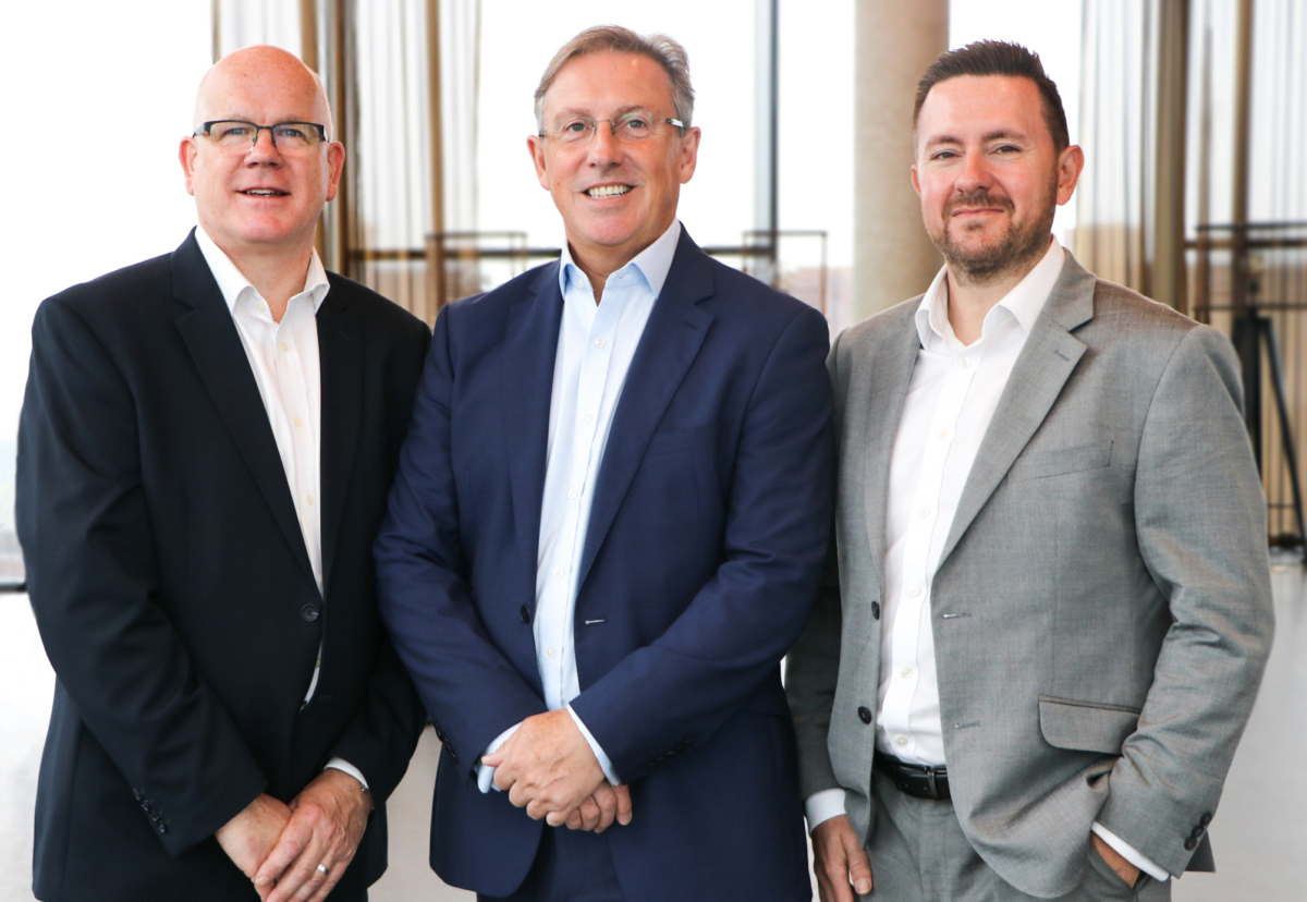 (L-R): Andy Robinson (Group CEO), Neil Walters (Managing Director, Colmore Tang Construction), and Neil Martin (Group CFO)