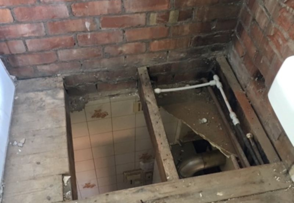 Cooper and Westgate had removed the room’s floorboards, but left an unguarded hole in the floor