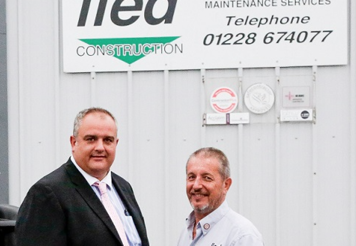 M&S group md Jon Dunwell (left) with LLED Construction chief Dee Addison