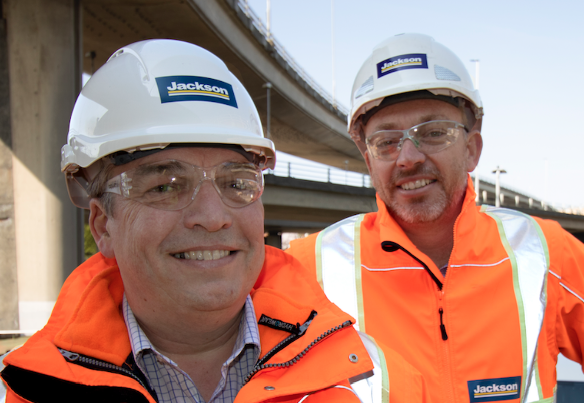 Paul Watson, new highways director and Brian Crofton, Jackson MD, raise ambitions for  road work