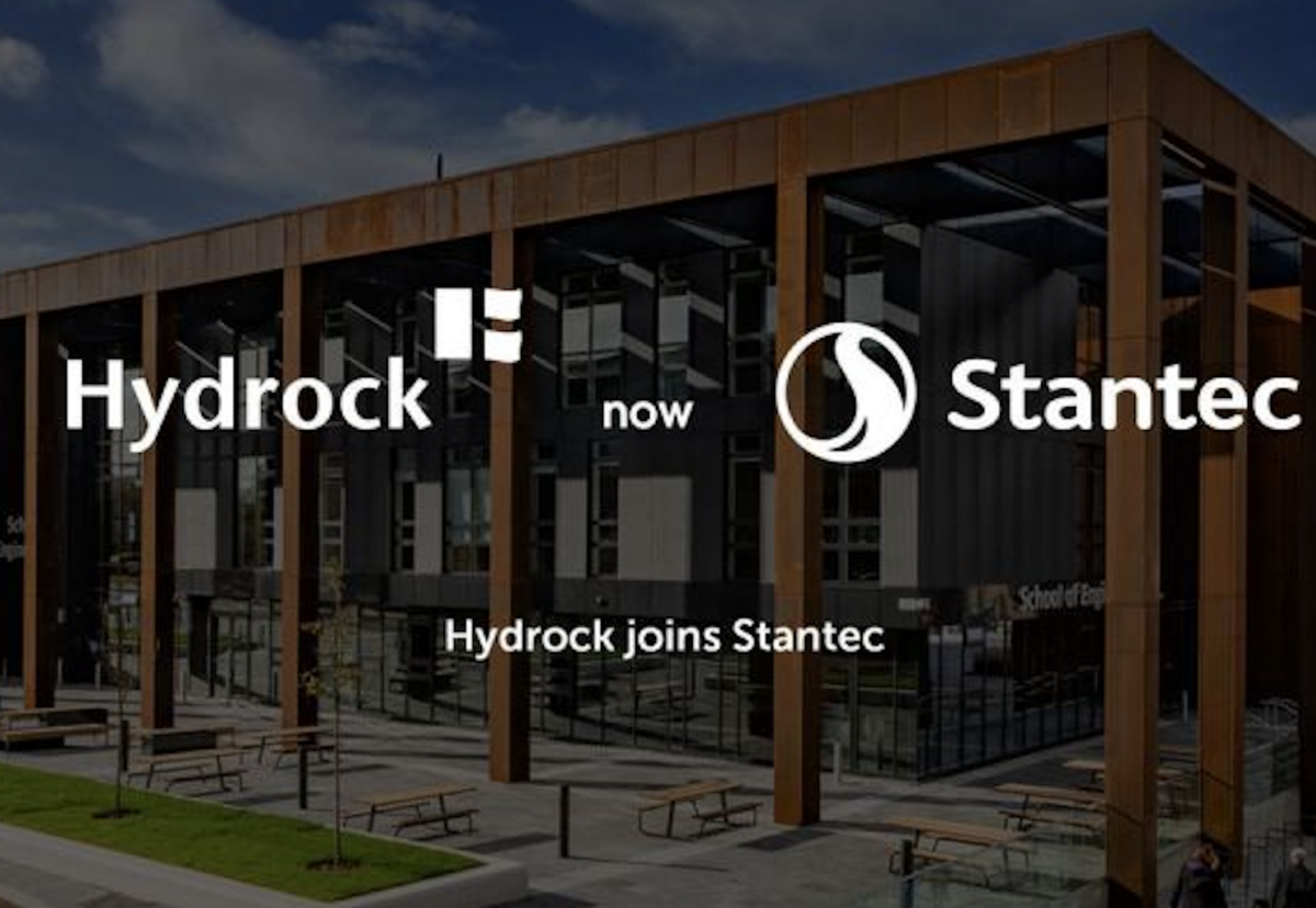 From today the business will be formally called 'Hydrock now Stantec' for a transitional period