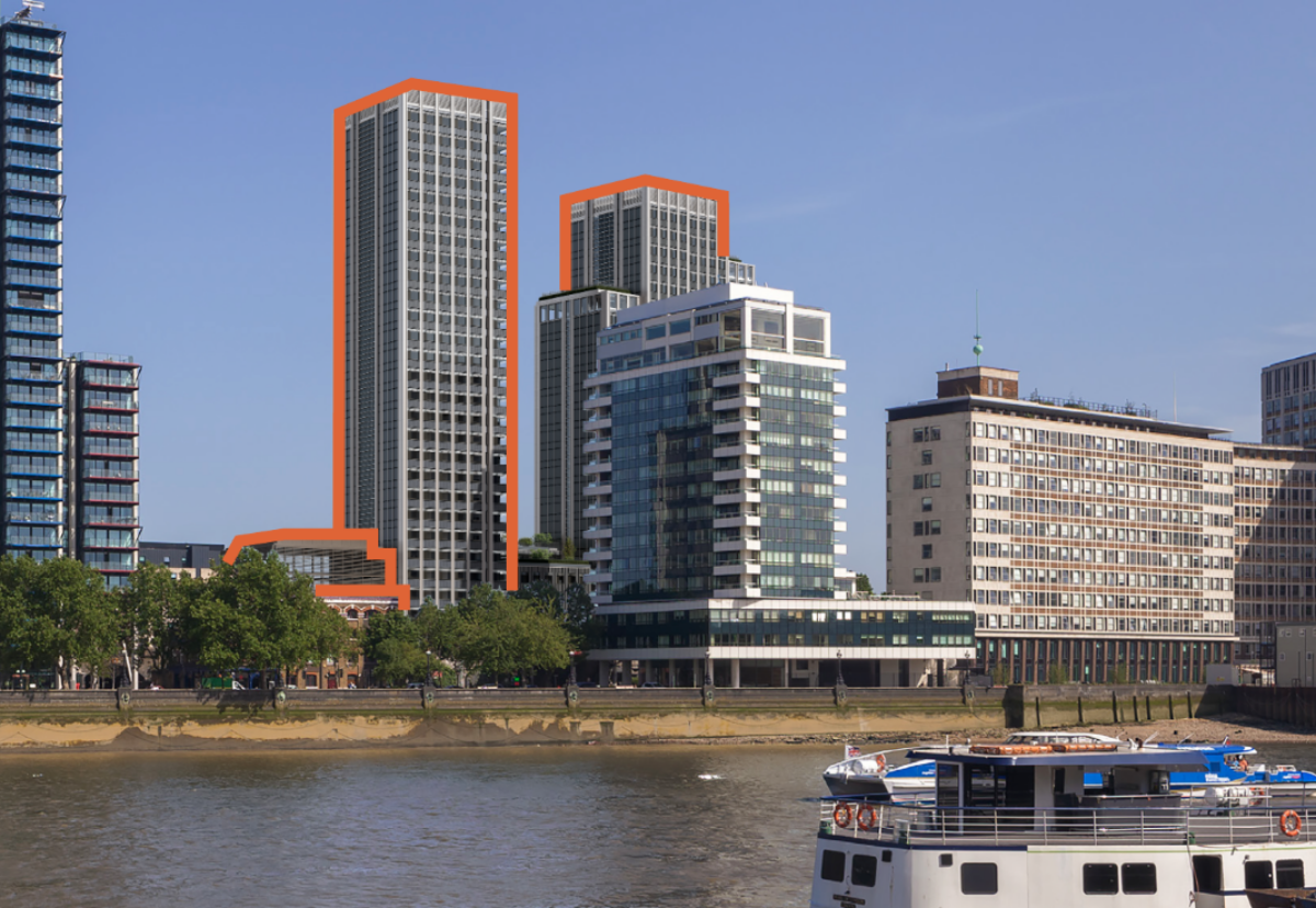 New plan for student room tower blocks on Albert Embankment