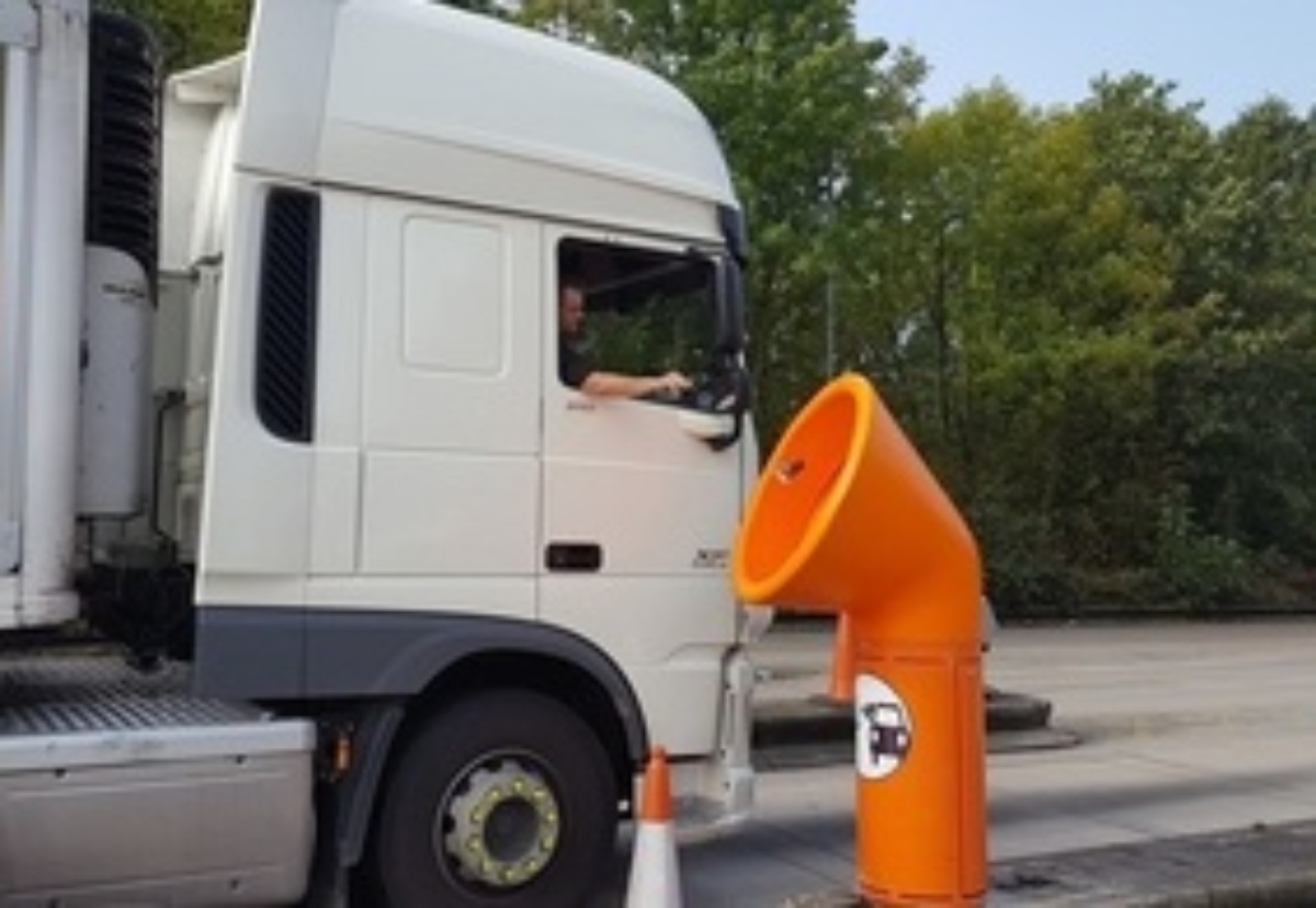 The first new bin has been installed at Lymm Services by the M6 in Cheshire